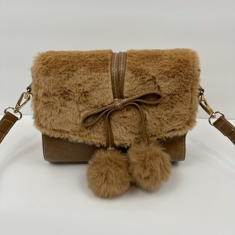 Pompom Plush Crossbody